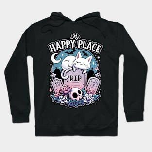 Cemetery Cat Nap - Cute Kitten Tombstone Hoodie